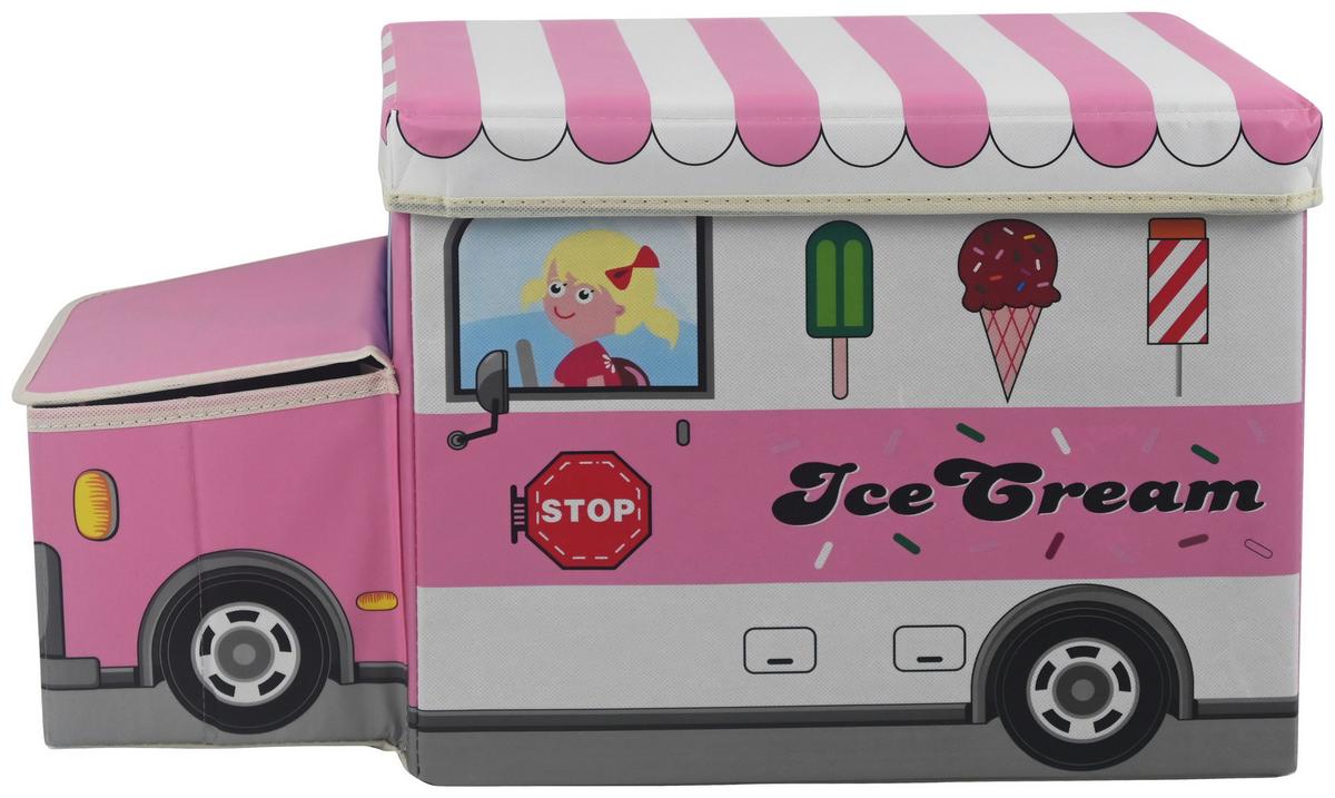 Aufbewahrungsbox Maria - Pink, KONVENTIONELL, Karton/Textil (55/25/32cm) - BUNINO