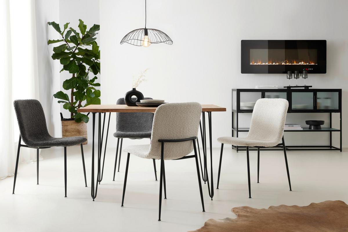 Židle Mila, šedá - šedá/černá, Moderní, kov/dřevo (43/82/57cm) - Mömax