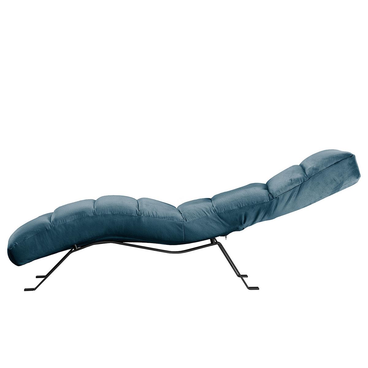 Relaxliege Swing Black Blau B: 65 cm - Blau/Schwarz, Design, Textil (65/65-95/171cm) - Livetastic