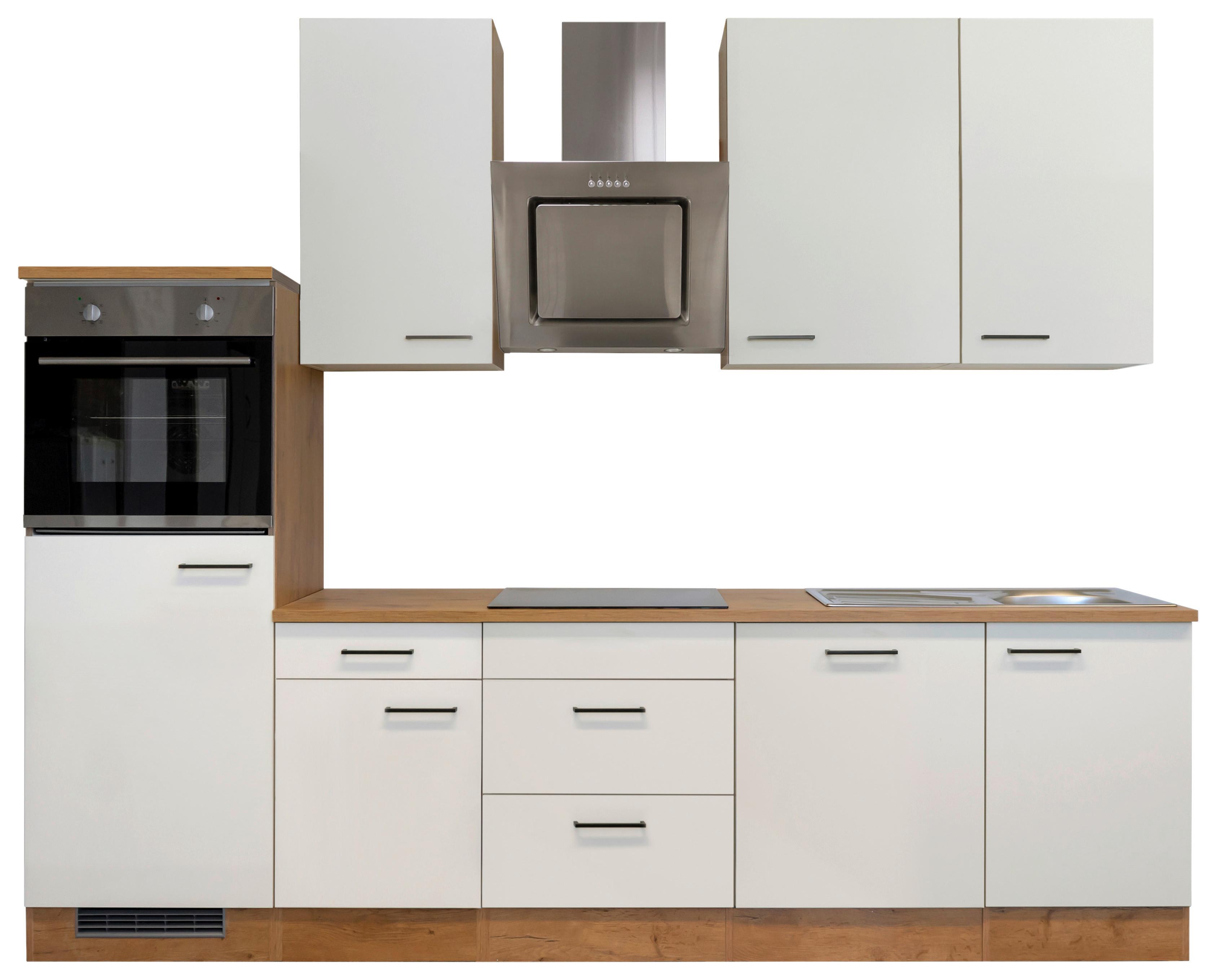 Küchenblock Avila Eiche/Magnolie B: 280 cm - Eichefarben/Magnolie, MODERN, Holzwerkstoff (280cm) - FlexWell