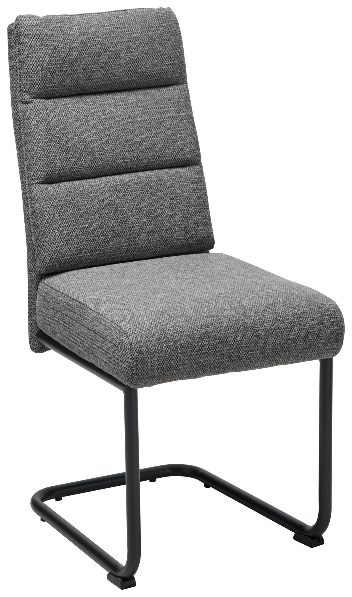 Schwingstuhl-Set Hilal - Dunkelgrau/Schwarz, LIFESTYLE, Holz/Textil (45/94/62cm) - MID.YOU