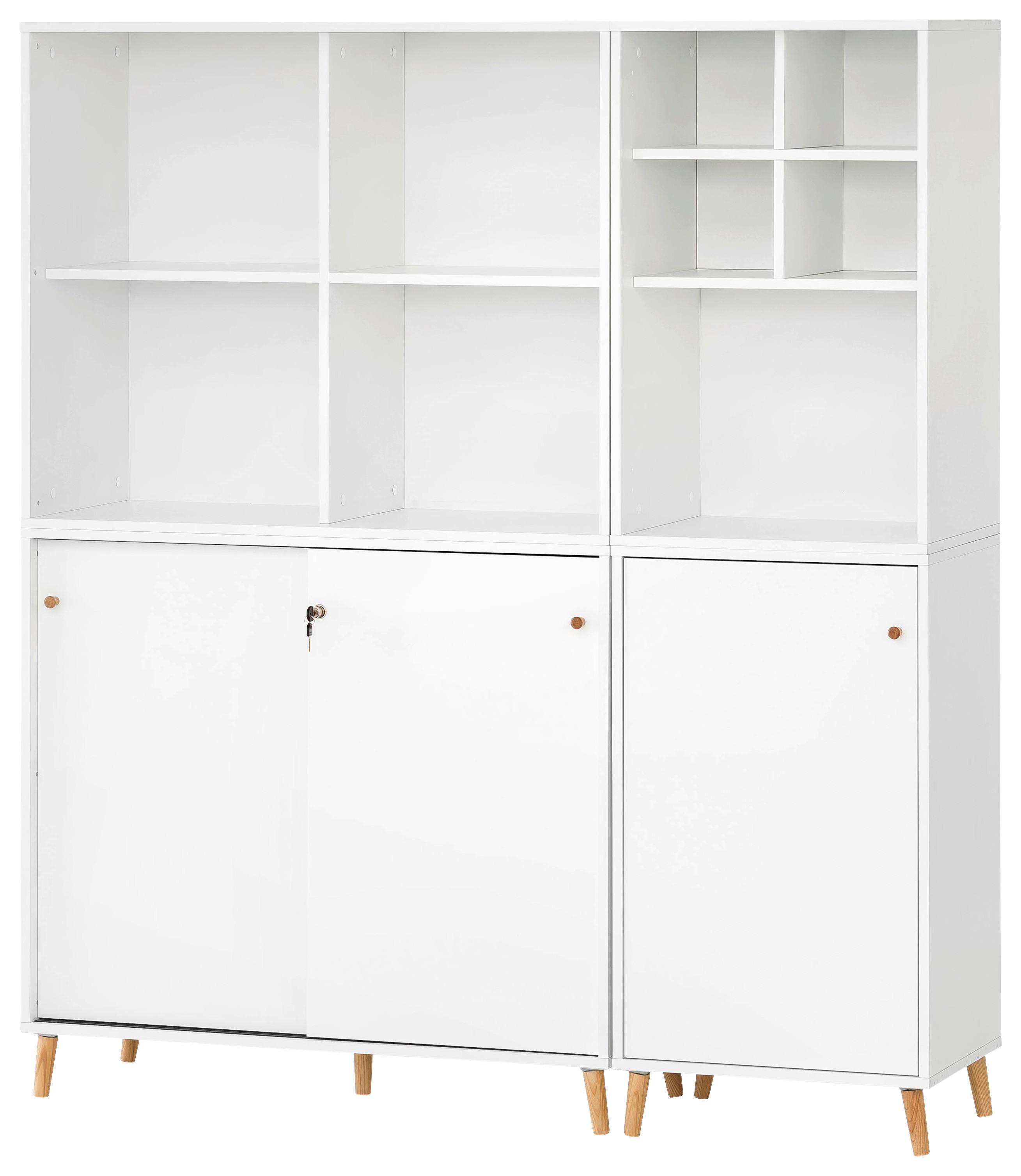 Aktenschrank Set Us1000+us510+regal - Weiß, MODERN, Holzwerkstoff (101,05/174,2/41cm) - MID.YOU