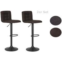 Barhocker-Set höhenverstellbar + Lehne Amanda I Schlammfarben - Schlammfarben/Dunkelgrau, MODERN, Textil/Metall (40/85/48cm) - MID.YOU