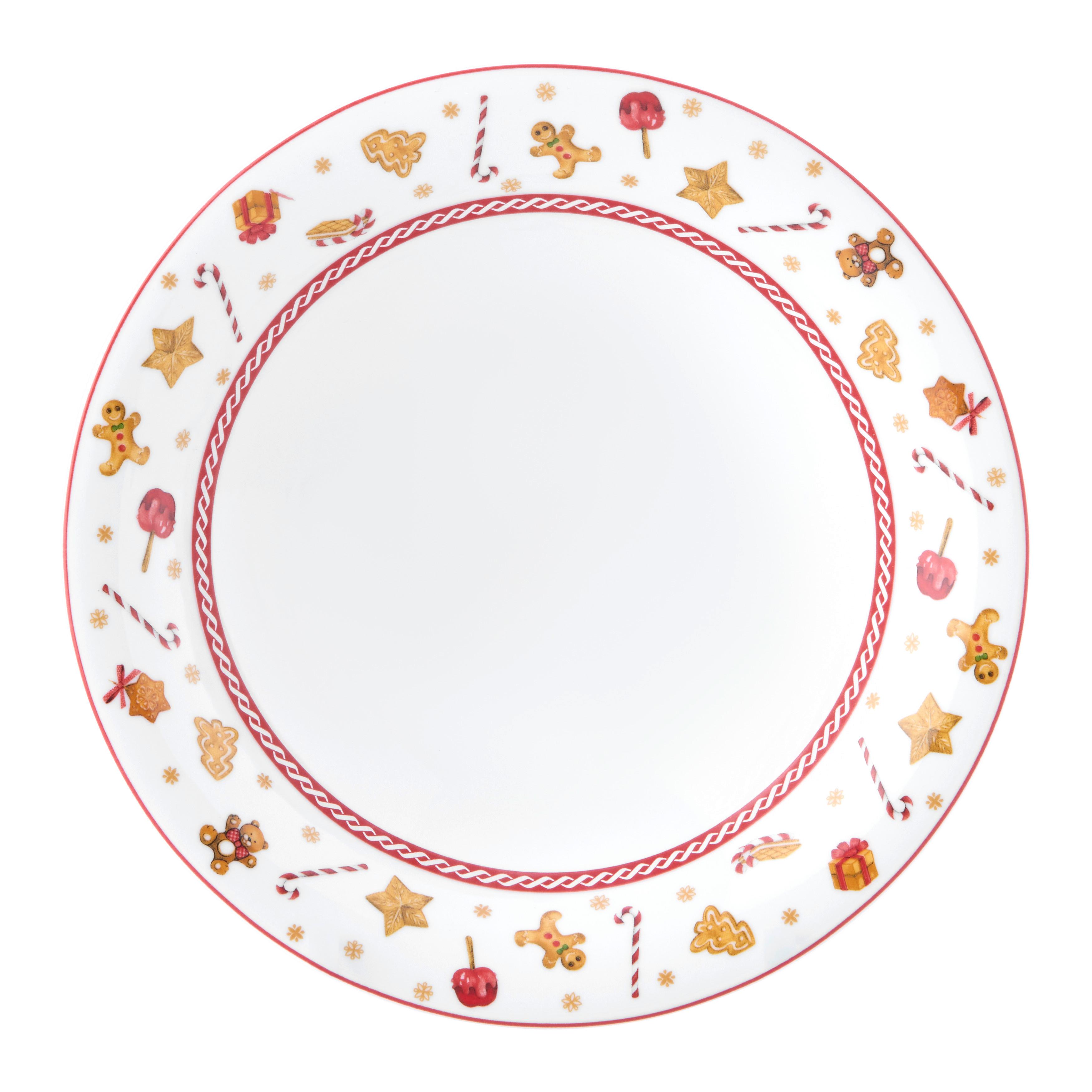 Hlboký tanier XMAS - GINGER - biela/červená, Konventionell, keramika (21cm) - Mömax
