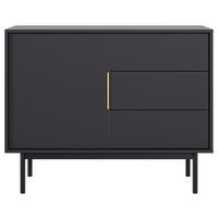 Komoda AVIV - čierna/zlatá, Design, kov/kompozitné drevo (104/82/39cm) - MID.YOU