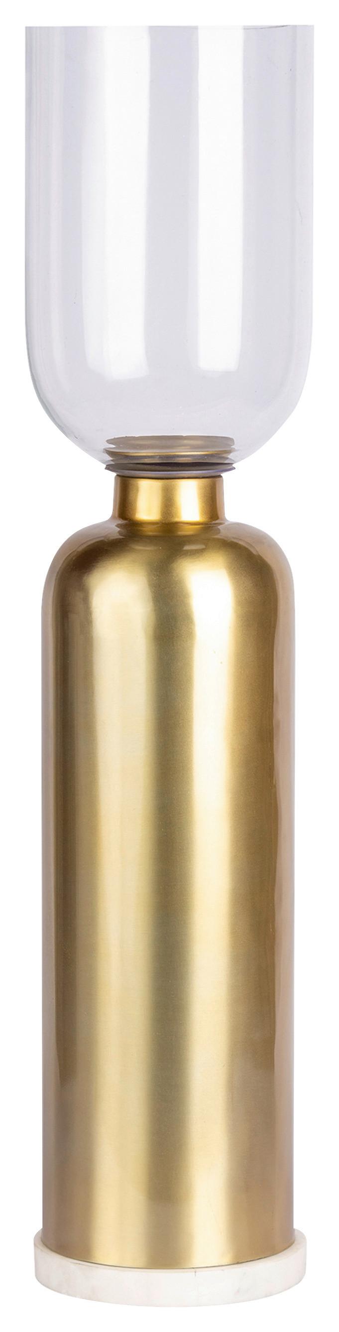 Kerzenhalter Shanti Goldfarben, D: 16 cm - Goldfarben, Trend, Glas/Stein (16/72,5/72.5cm) - Kayoom