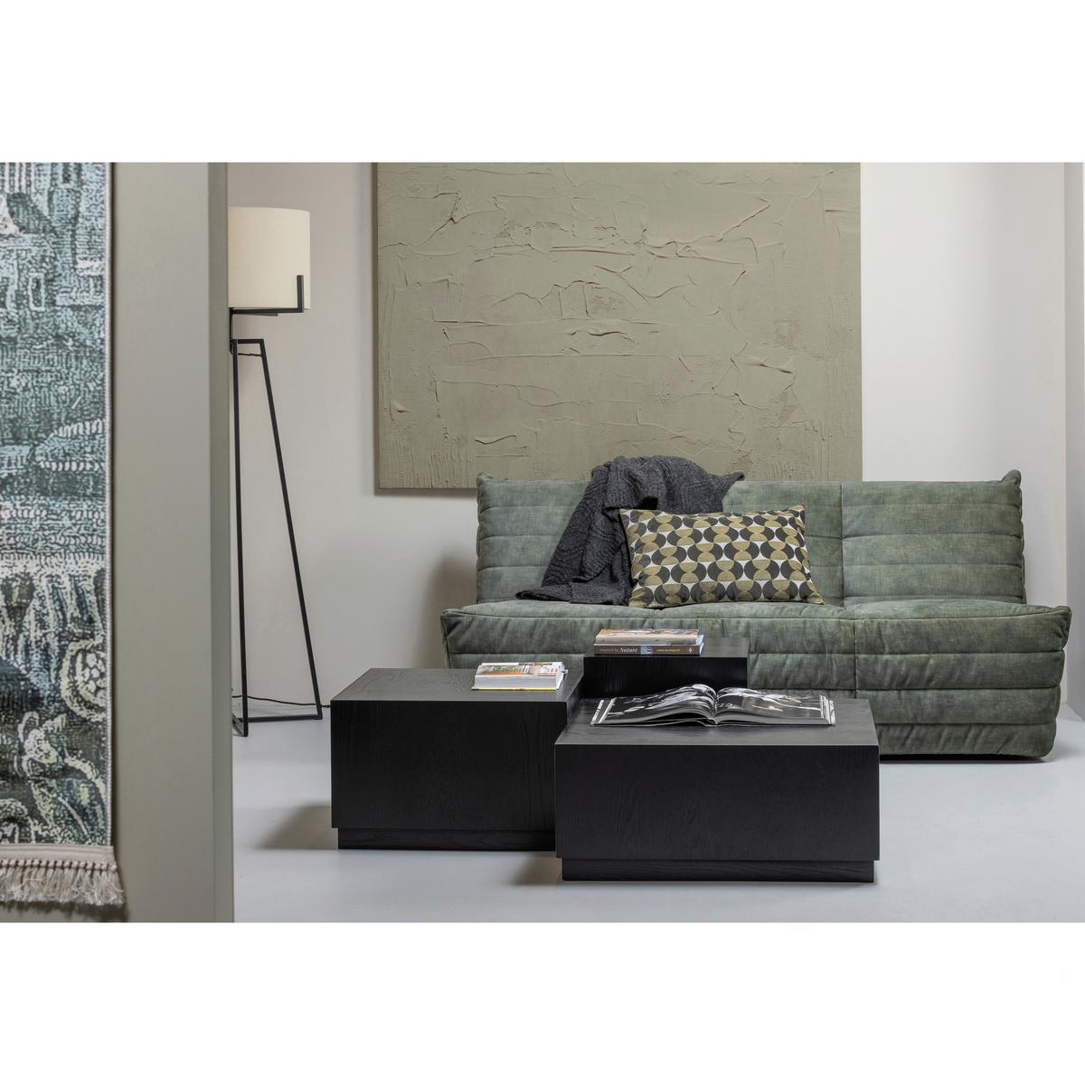 Beistelltischset Pim Schwarz 3-Teilig - Schwarz, Design, Holzwerkstoff - Livetastic