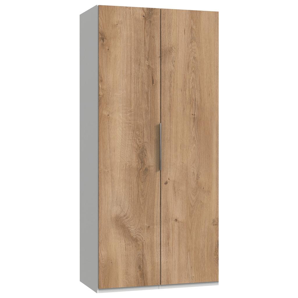 DREHTÜRENSCHRANK Eiche/Weiß Dekor, B: 100cm