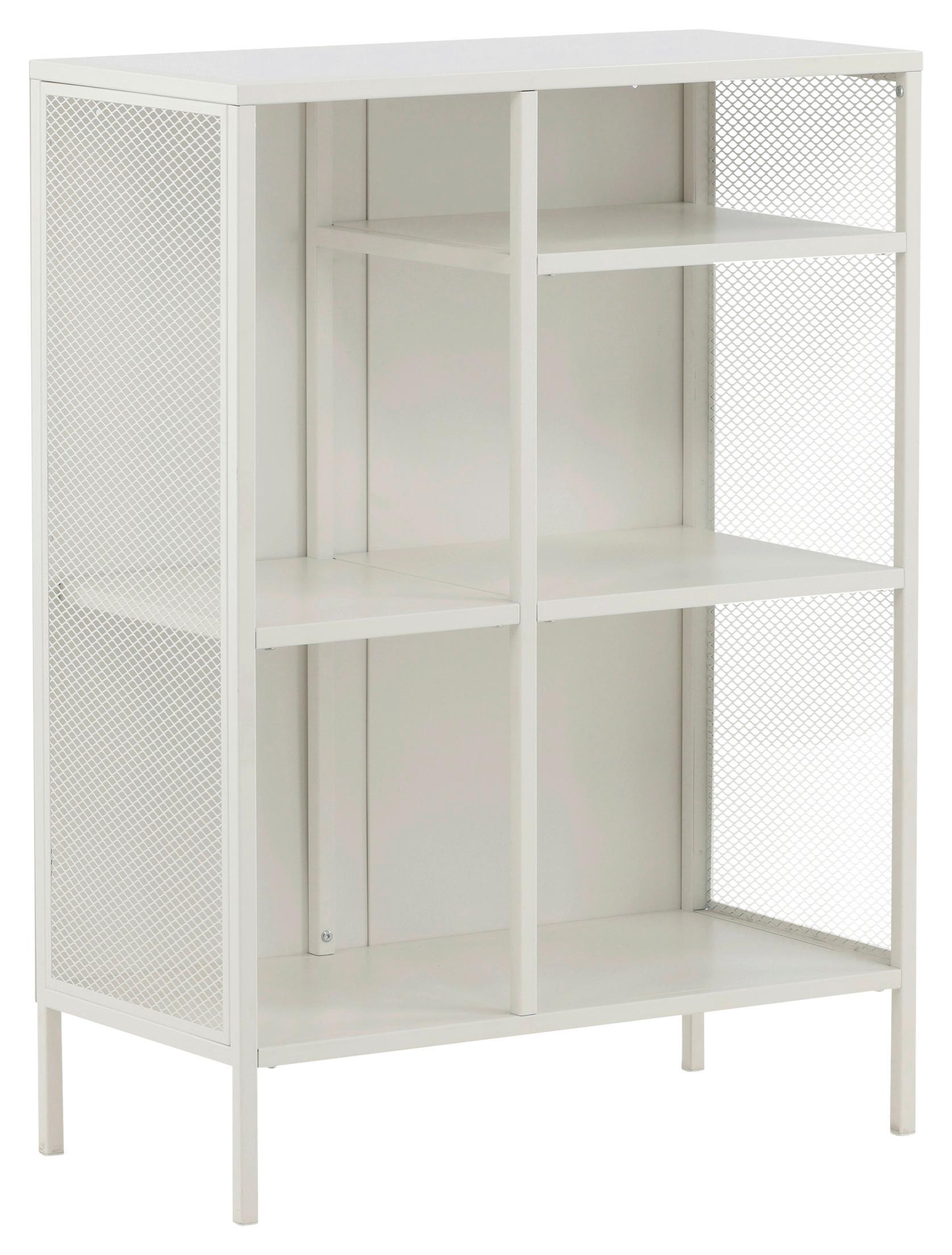 Bücherwand Misha - Weiß, Design, Metall (80/110/40cm) - Livetastic