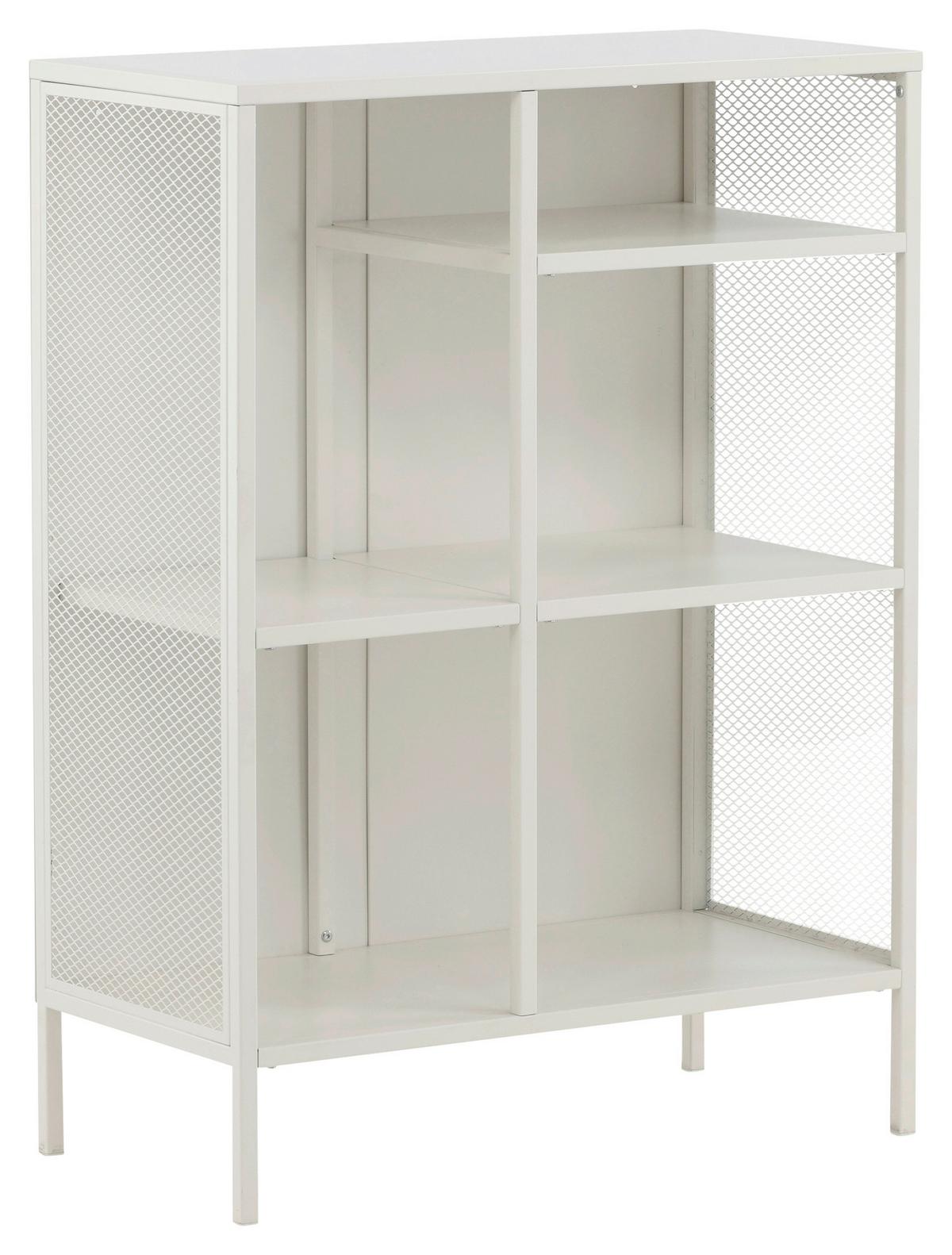 Bücherwand Misha - Weiß, Design, Metall (80/110/40cm) - Livetastic