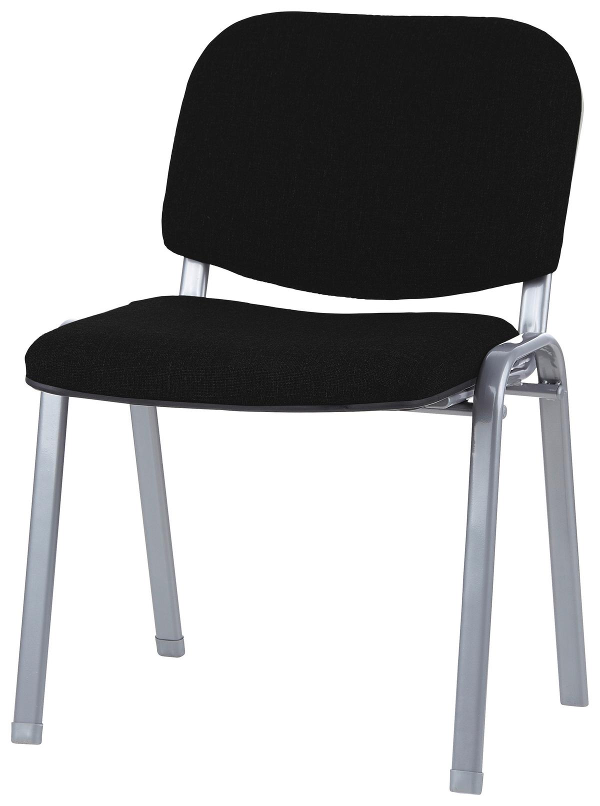 Besucherstuhl Xt 600 - Silberfarben/Schwarz, Basics, Textil/Metall (58/84/48cm) - MID.YOU