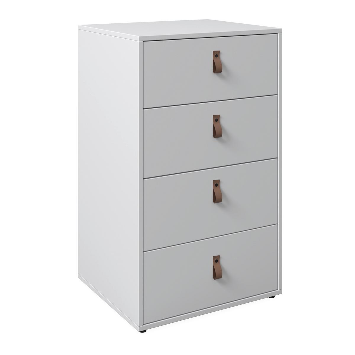 Komoda Mick - bílá/černá, Moderní, kompozitní dřevo/plast (46/77/40cm) - Modern Living