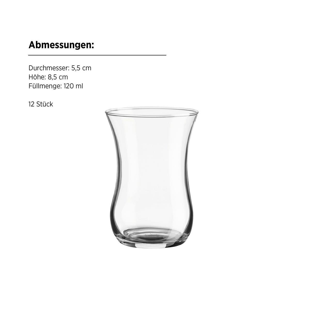 Teegläserset 24-Teilig Glas, 120 ml - Transparent, Basics, Glas (5,5/8,5cm) - Mäser
