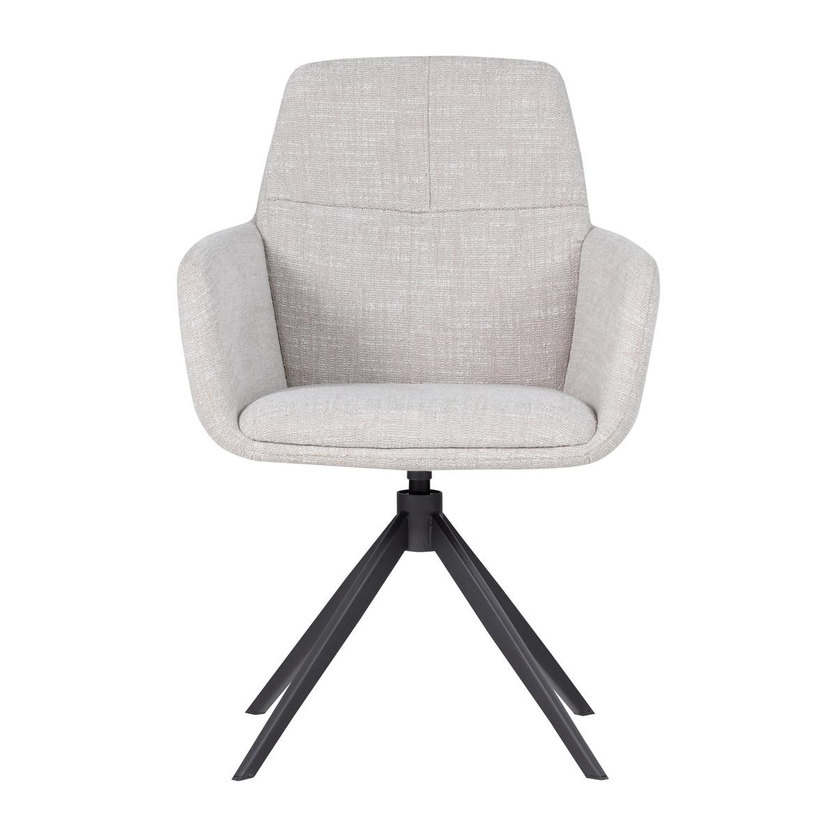 ARMLEHNSTUHL Grant Naturfarben B: 61cm - Schwarz/Naturfarben, MODERN, Textil/Metall (61/88/63cm) - Livetastic