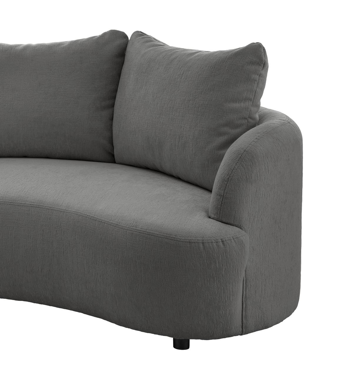 Ecksofa Doppo, Graubraun S: 250x139 cm - Graubraun/Schwarz, MODERN, Textil (250/139cm) - Livetastic