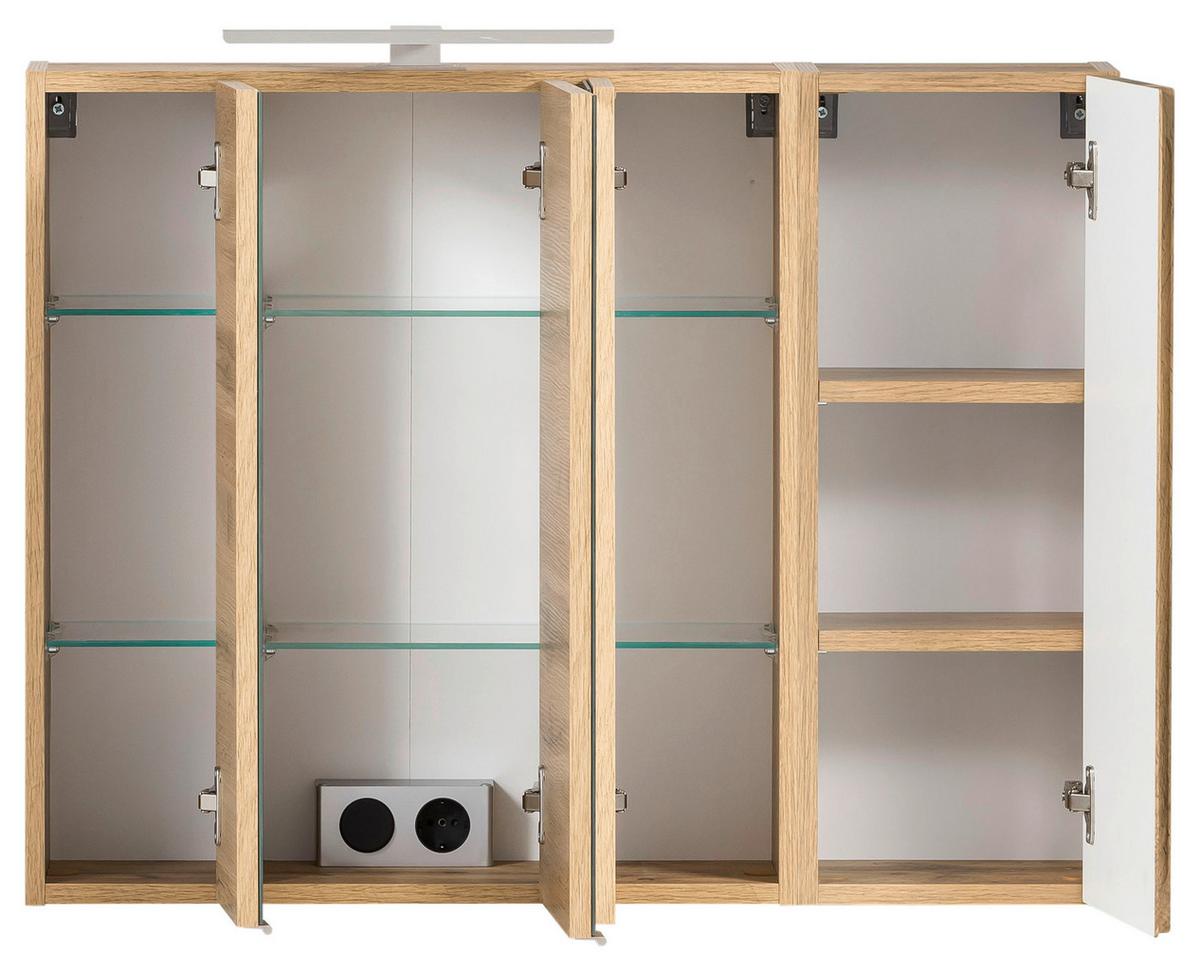 Spiegelschrank Varese B: 85 cm Wotaneiche Dekor - MODERN, Glas/Holzwerkstoff (85/64/20cm) - Held