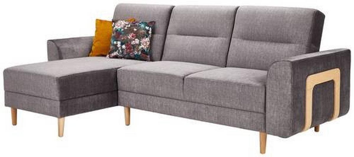 Ecksofa Mit Schlaffunktion Freda Mit Kissen Anthrazit - Currygelb/Anthrazit, MODERN, Textil (144/240cm) - Max Winzer