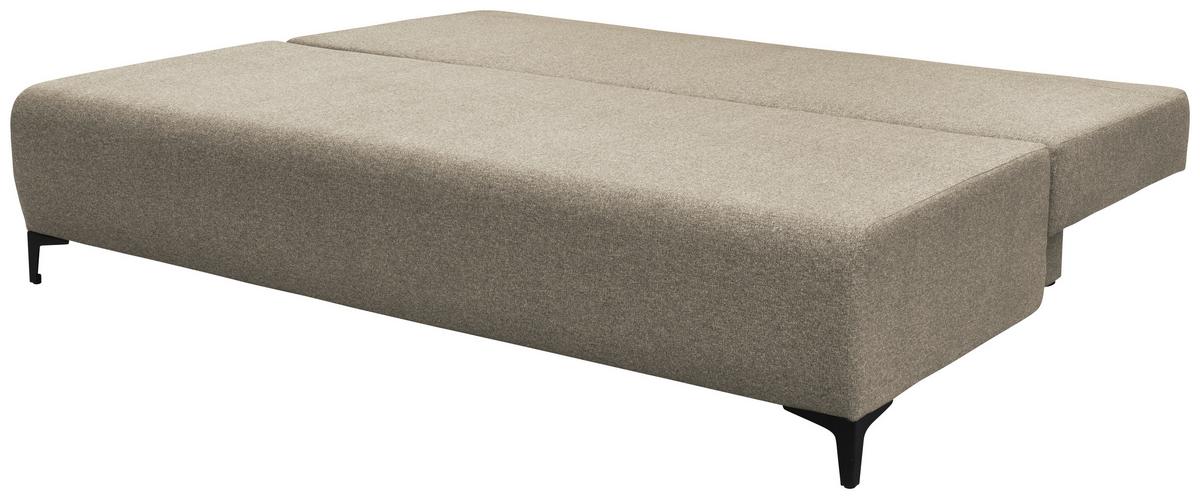 Boxspringová pohovka VIERA, béžová farba - čierna/béžová, Modern, kov/textil (201/100/105cm)