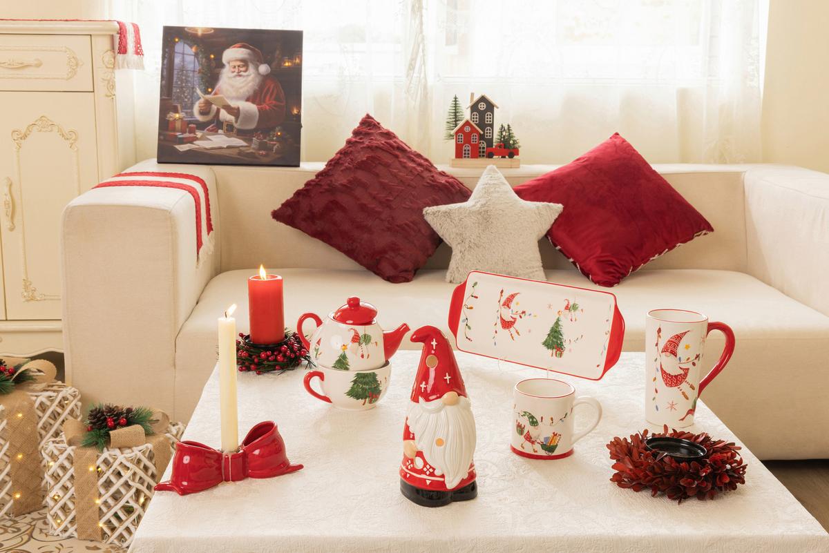 Tea-For-One-Set Gustav - Rot/Weiß, KONVENTIONELL, Keramik (17/12/17cm) - Luca Bessoni