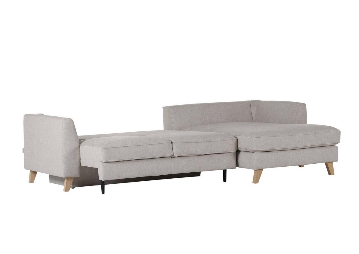 Ecksofa Rimini - Beige/Buchefarben, Design, Textil (271/165cm) - MID.YOU