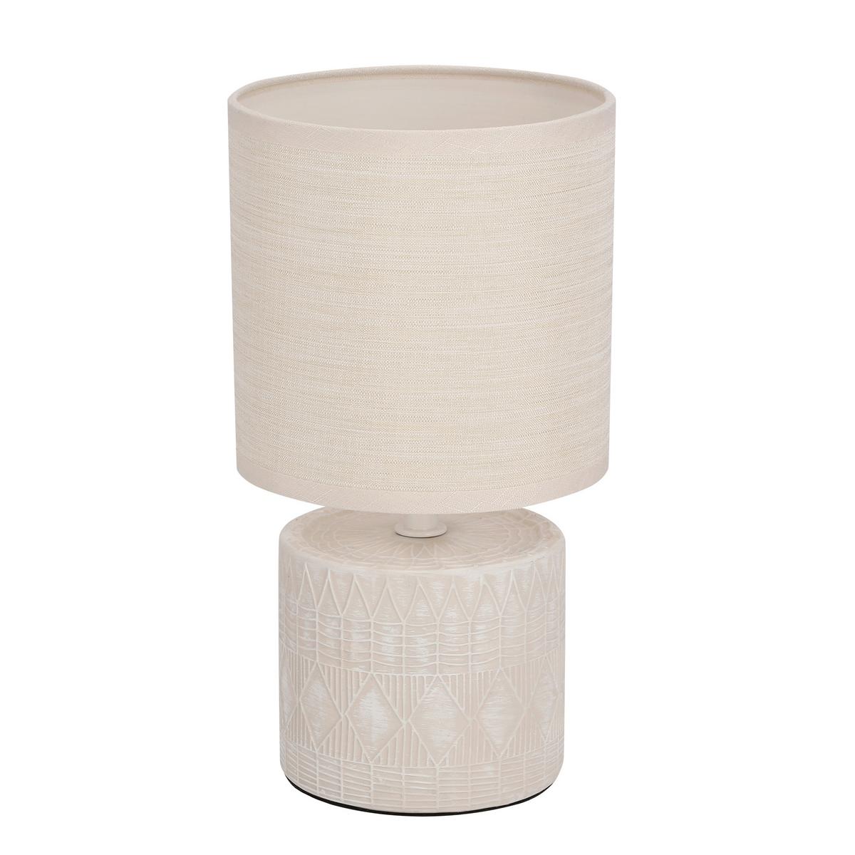 Tischleuchte 41-24404 Dina - Beige, KONVENTIONELL, Textil/Metall (14/14/26cm)