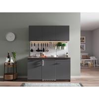 Miniküche Oliver Singleküche 150 Cm - Eichefarben/Grau, Basics, Holzwerkstoff (150cm) - Respekta