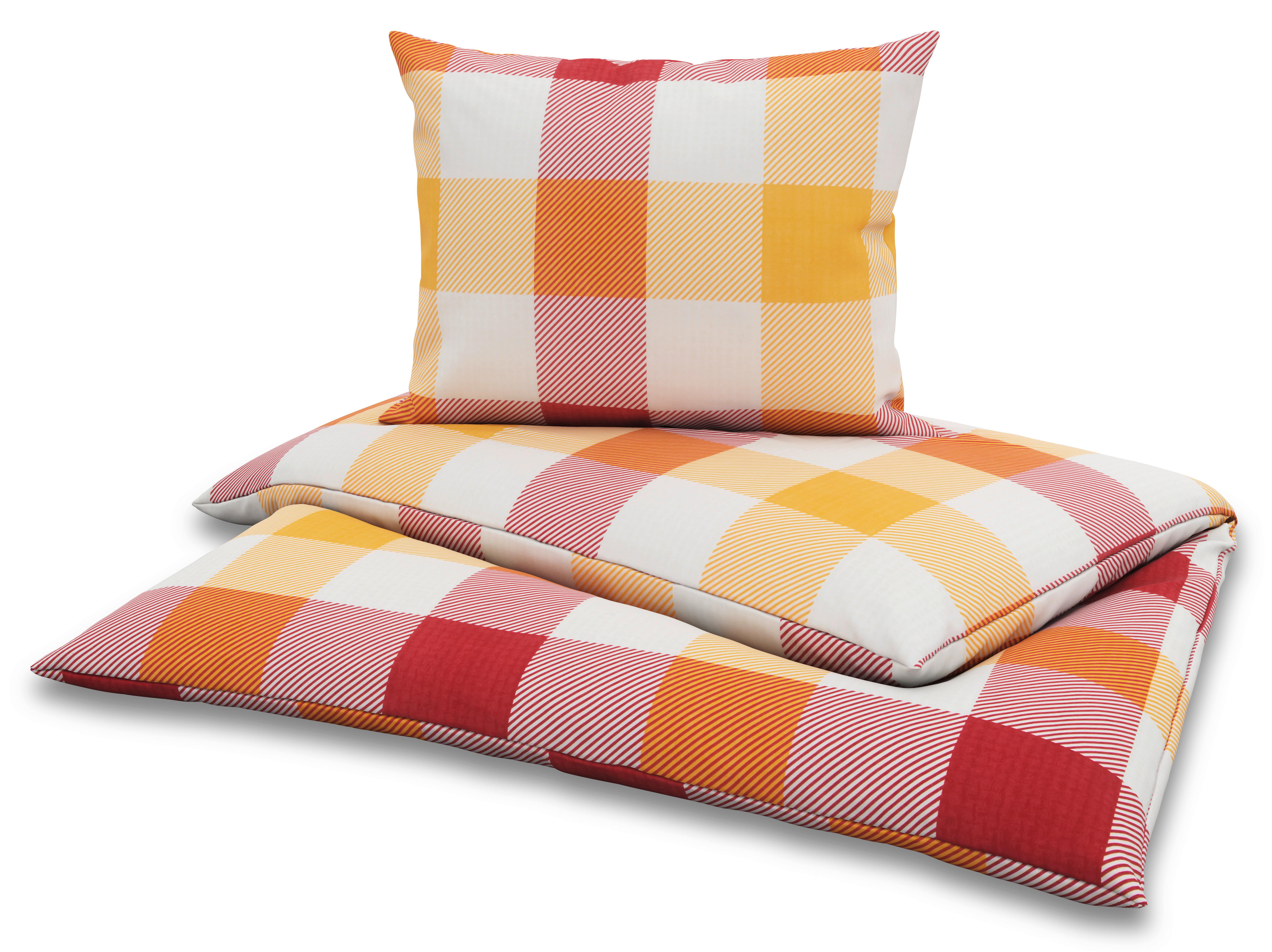 Bettwäsche Evelin/Alexia - Gelb/Rot, MODERN, Textil - Luca Bessoni