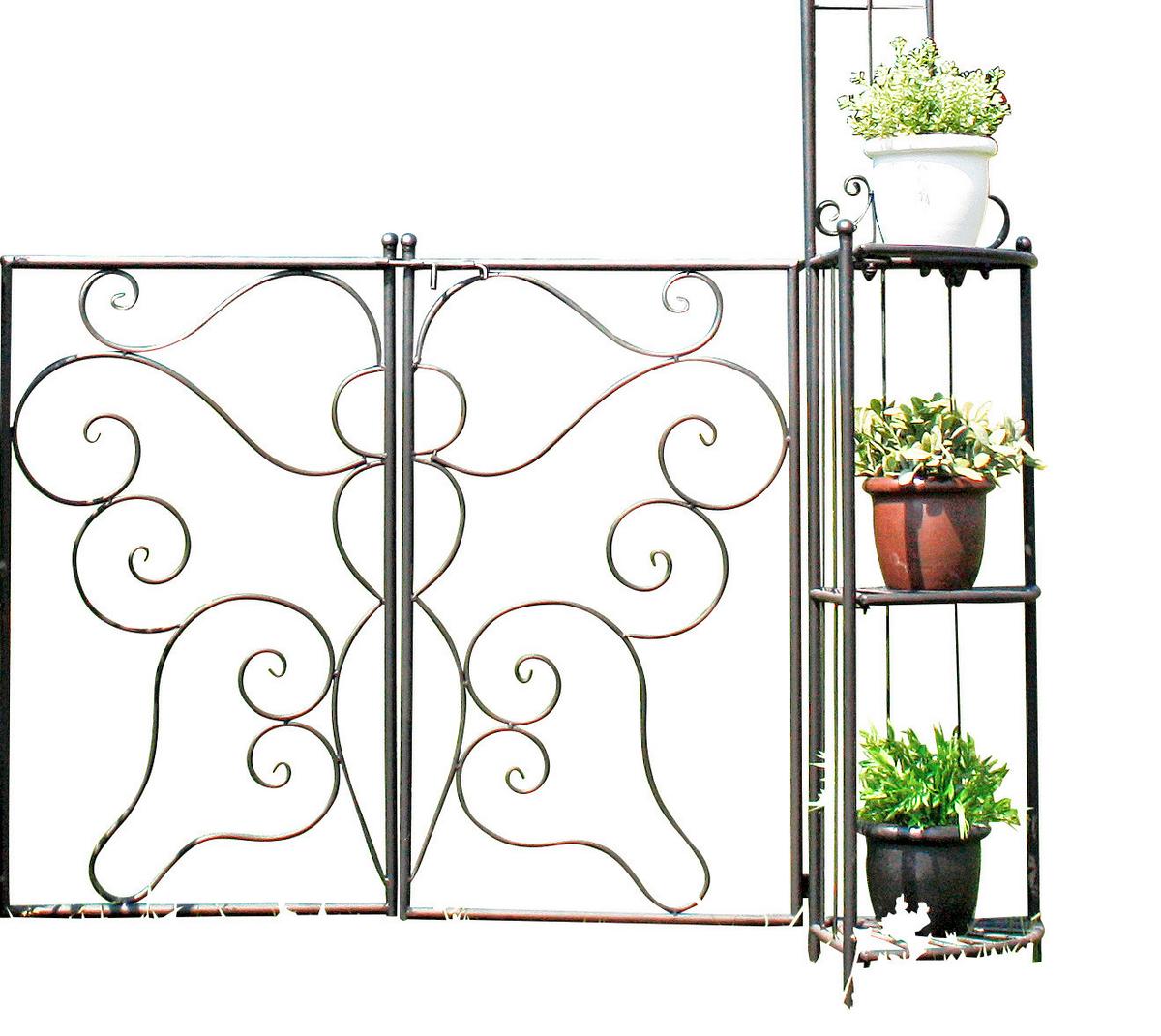 Rosenbogen mit Tür aus Stahl Laki BxH: ca. 156x233 cm - Schwarz, MODERN, Metall (156/233/29cm)