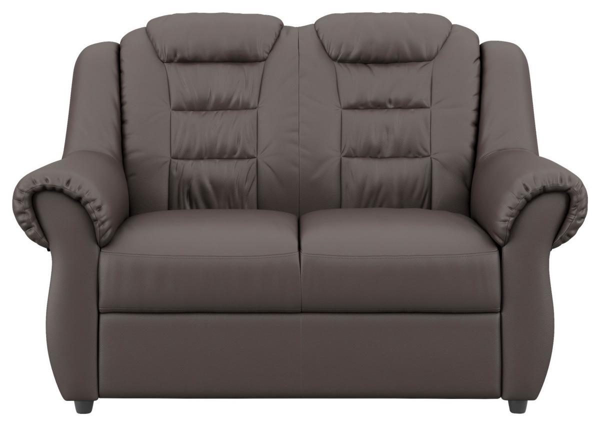 2-sitzer-sofa Boston Braun Lederlook - Schwarz/Braun, KONVENTIONELL, Textil (145/102/101cm) - Livetastic