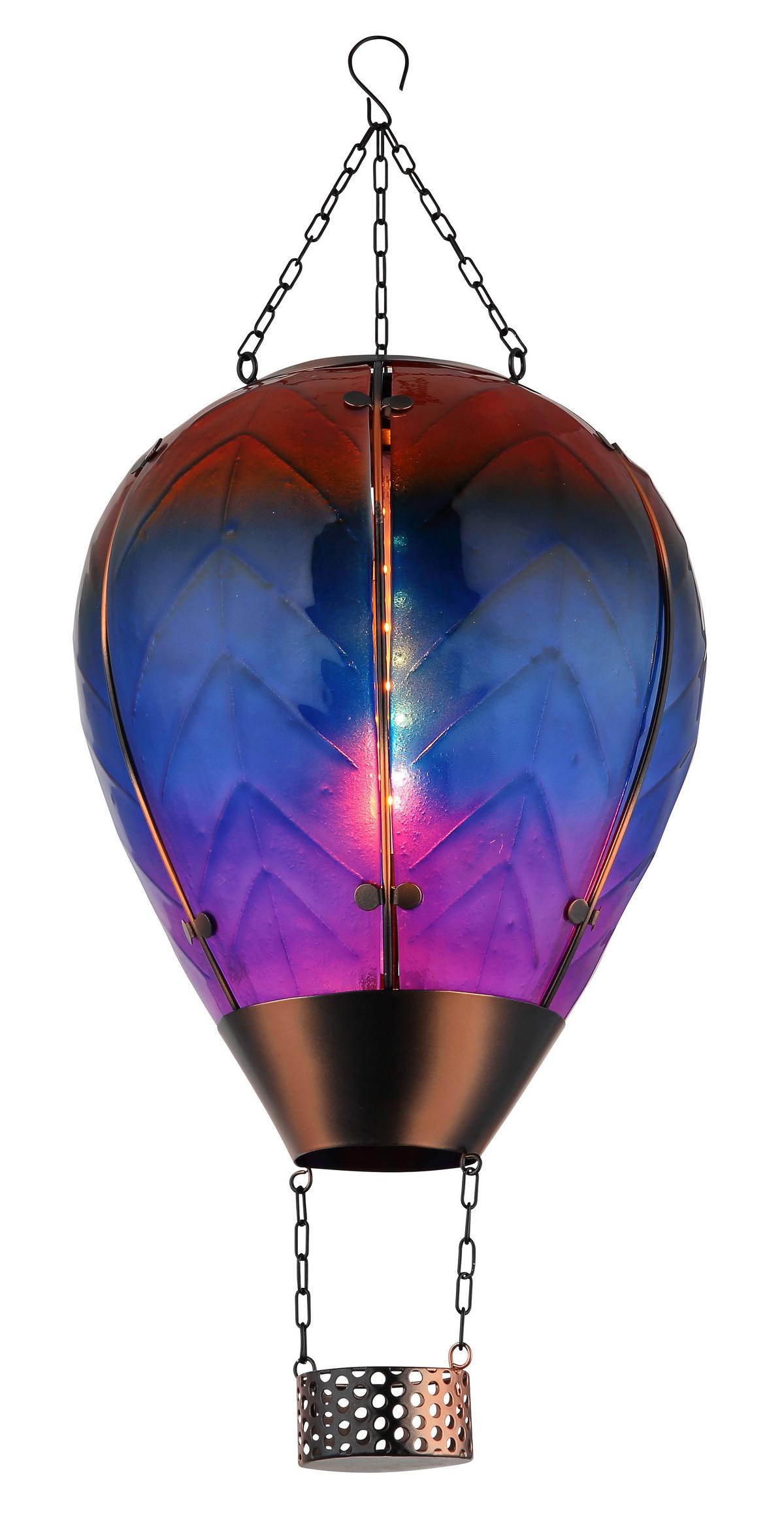 Solarleuchte 3000k, Warmweiß - Multicolor/Schwarz, Design, Glas/Kunststoff (27/37cm) - Globo