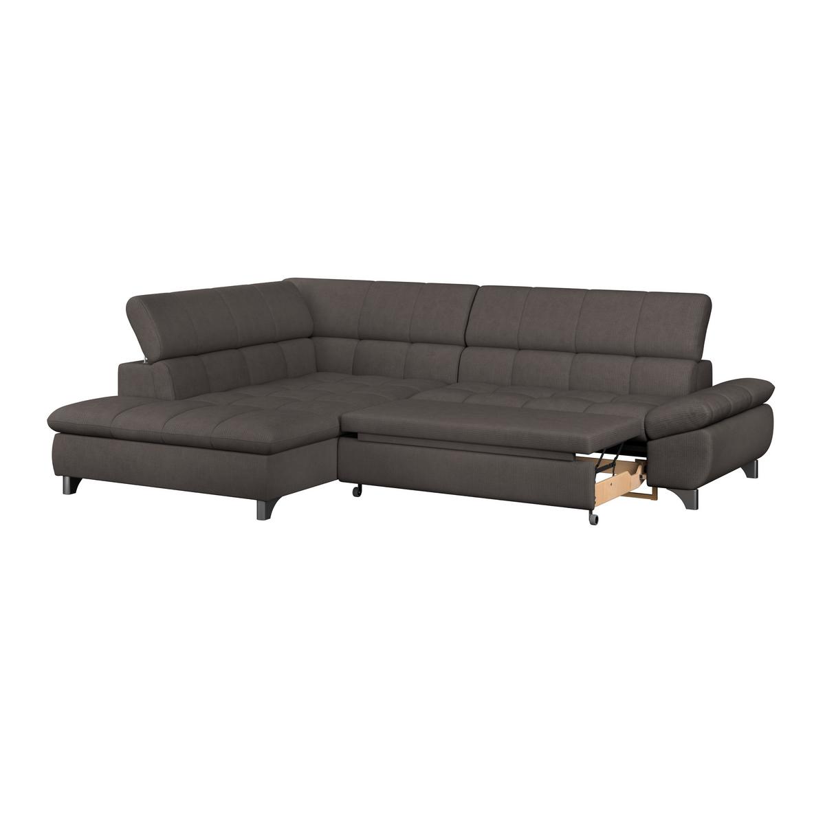 Ecksofa Gemini Braun, B: 234cm - Chromfarben/Braun, KONVENTIONELL, Textil (234/312cm)