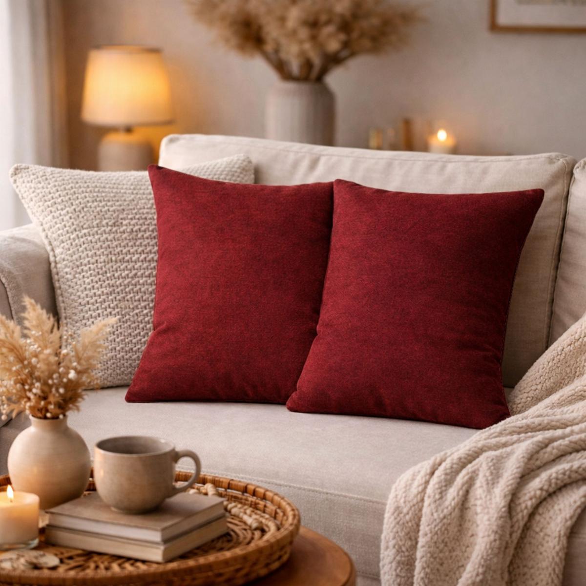 ZIERKISSEN Bordeaux 50x50 cm - Bordeaux, Basics, Textil (50/50cm)