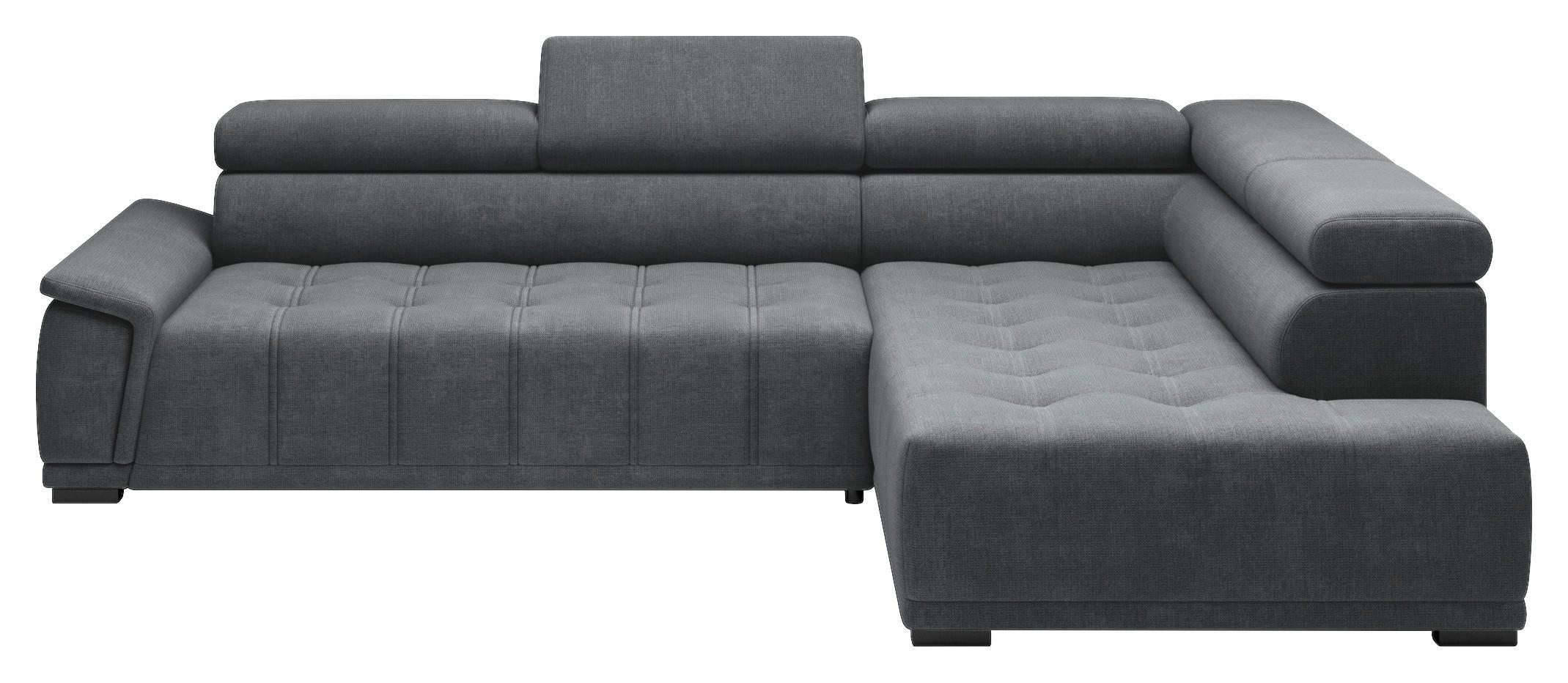 Rohová sedačka GRINALDI, pravá, antracitová - černá/antracitová, Moderní, textil/plast (283/206cm) - Premium Living