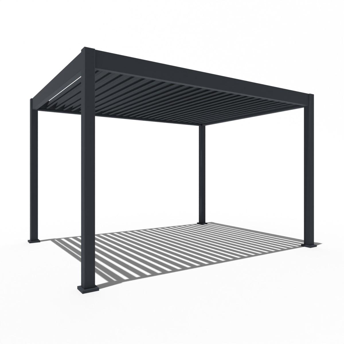 Pergola Deluxe 400x255x300cm Wetterfest, Elektrisch - Anthrazit, Basics, Metall (400/255/300cm) - Gardenson