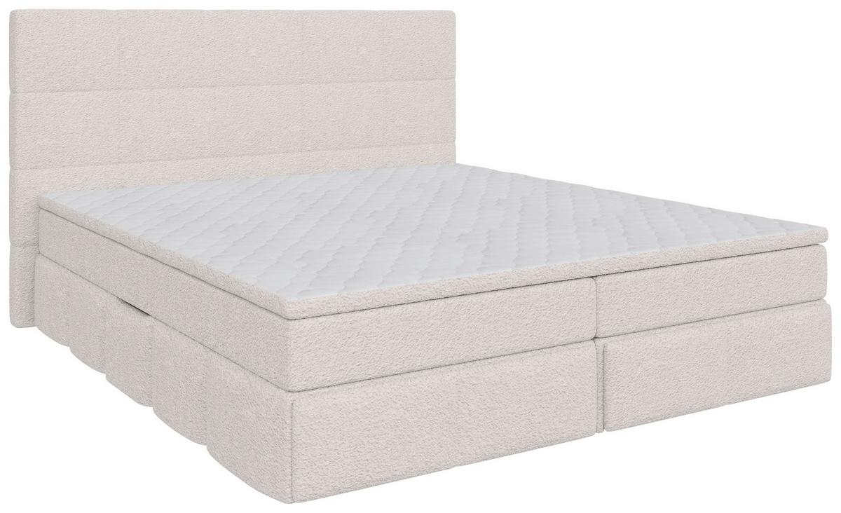 Polsterbett Alba Chenille Weiß, Lf: 180x200 Cm - Schwarz/Weiß, Trend, Textil (180/200cm)