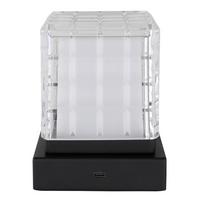 Akku-tischleuchte 21009s - Klar/Schwarz, Trend, Kunststoff/Metall (10/10/10cm) - Globo