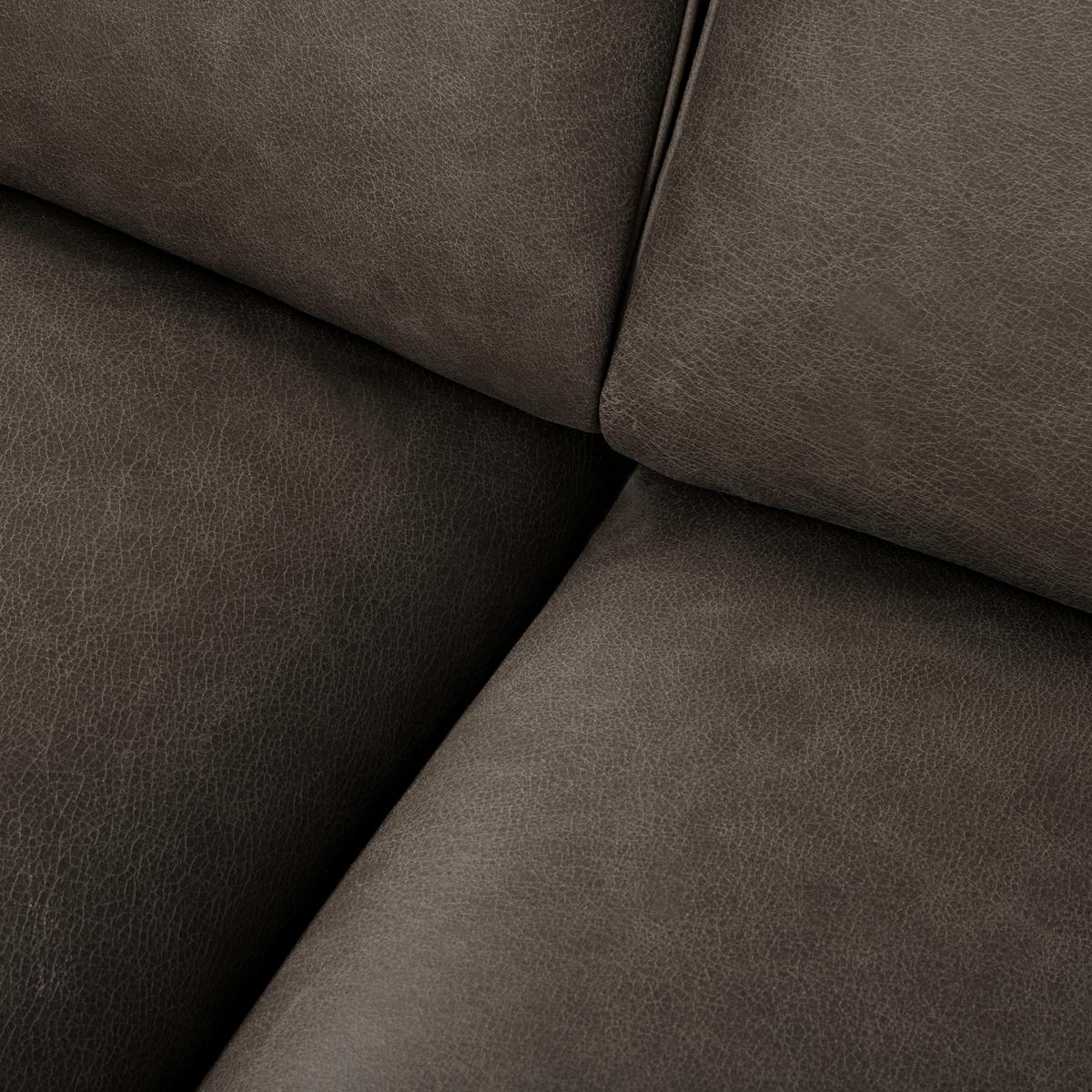 3-Sitzer-Sofa Spring, Fango B: - Fango/Schwarzchrom, Design, Leder (187/85/92cm) - Livetastic