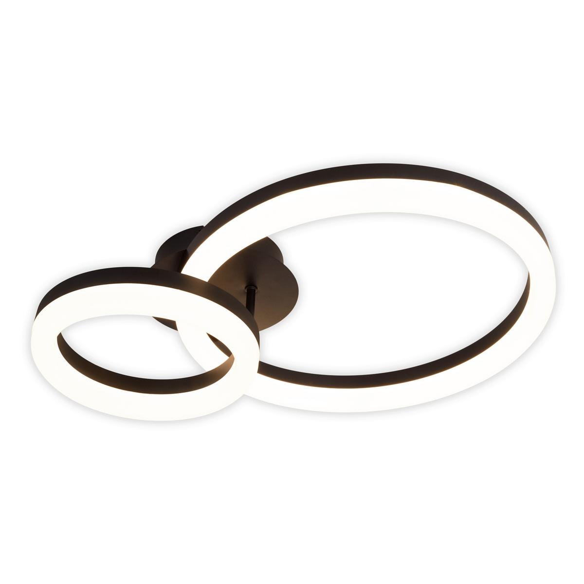 LED-Deckenleuchte 7096922 Circulo - Schwarz/Weiß, KONVENTIONELL, Kunststoff/Metall (53/40/14cm) - Näve