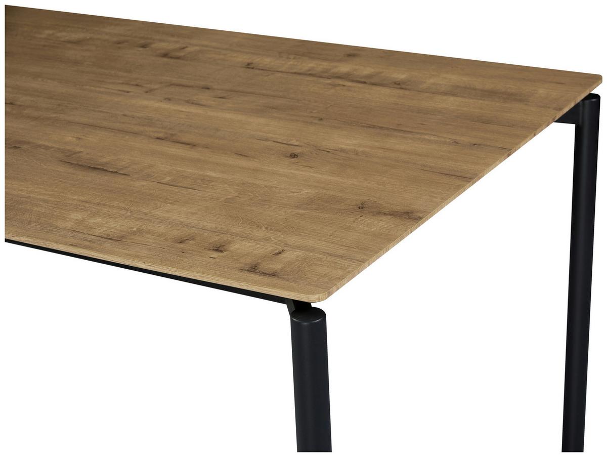 Jedálenský stôl LIDO 180 - čierna/farba duba, Modern, kov/kompozitné drevo (180/76/90cm) - Mömax