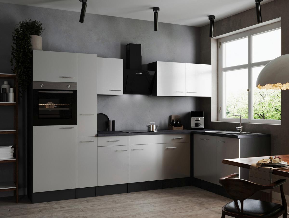 Eckküche Oliver Grau, Weiß S: 310x172cm - Weiß/Grau, Design, Holzwerkstoff (310/172cm) - Respekta