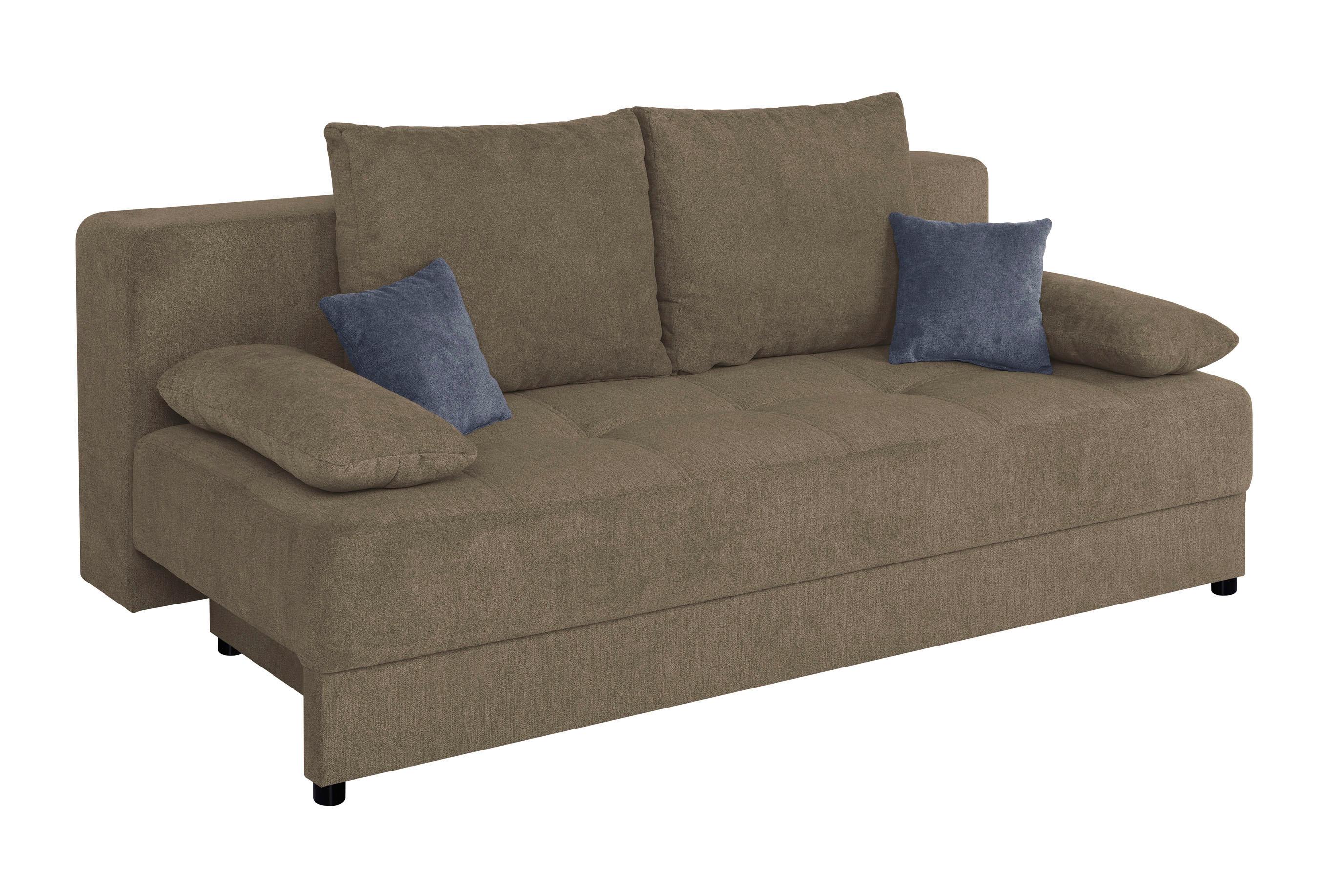 Schlafsofa Toni Braun B: 200 cm - Schwarz/Braun, Design, Holzwerkstoff/Textil (200/90/103cm) - P & B