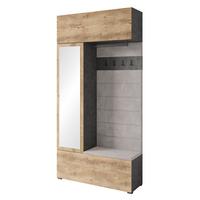 Garderobe Tejo Anthrazit,Kastanie B: 115 cm - Kastanieneichefarben/Anthrazit, Design, Holzwerkstoff (115/231,9/37,5cm) - P & B