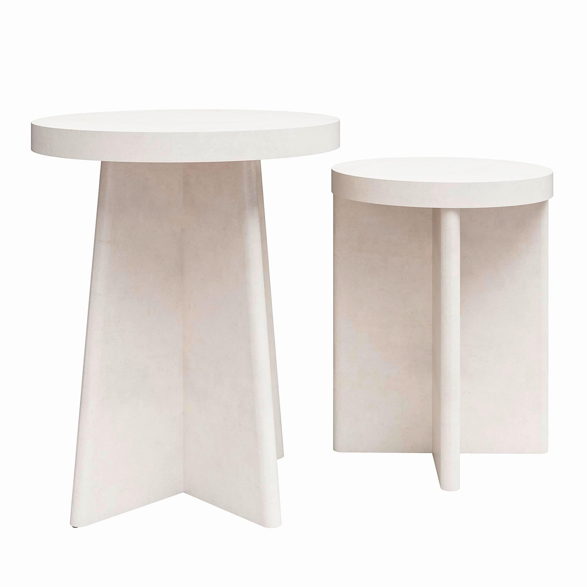 Beistelltisch-Set 2er Liam Beige D: 50 cm - Beige, Design, Papier/Holzwerkstoff (50/62cm) - MID.YOU