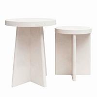 Beistelltisch-set 2er Liam Beige D: 50 Cm - Beige, Design, Papier/Holzwerkstoff (50/62cm) - MID.YOU