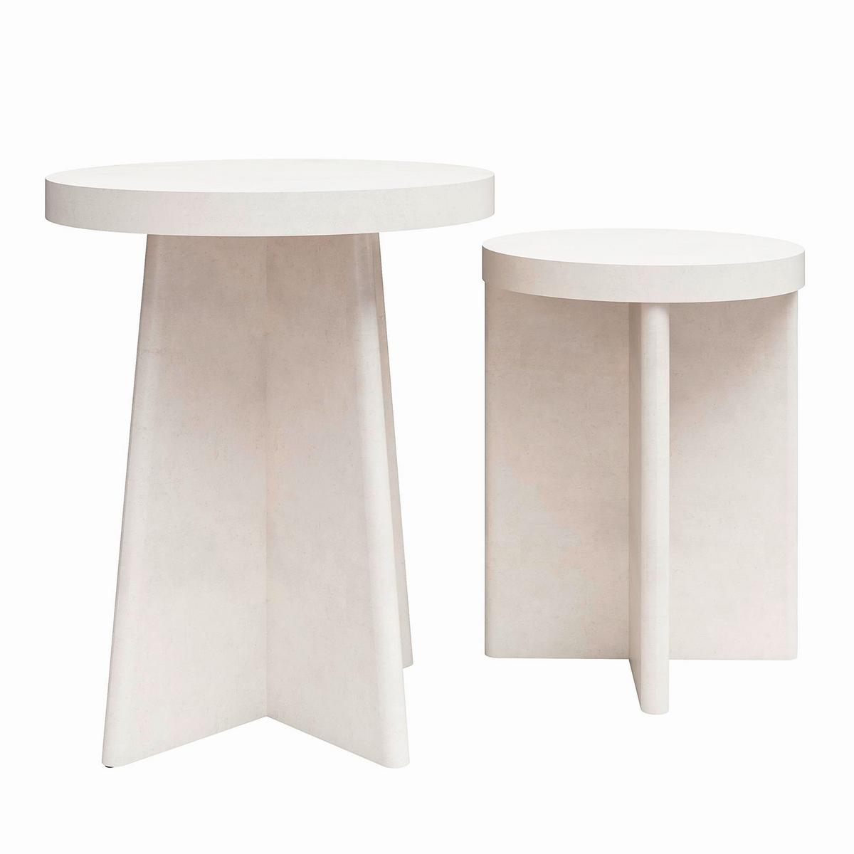 Beistelltisch-set 2er Liam Beige D: 50 Cm - Beige, Design, Papier/Holzwerkstoff (50/62cm) - MID.YOU