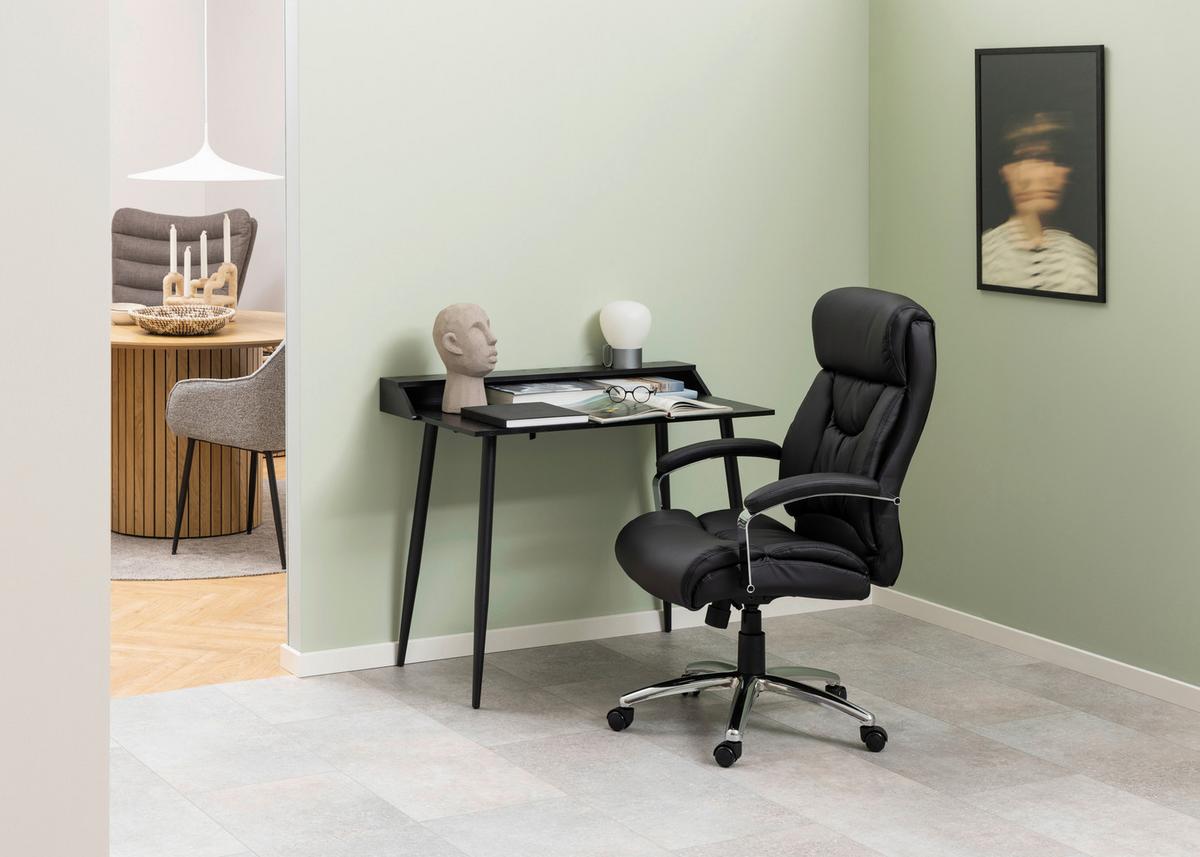 Chefsessel Benson B: 64,5 Cm - Chromfarben/Schwarz, Design, Textil/Metall (64,5/120/83cm) - MID.YOU