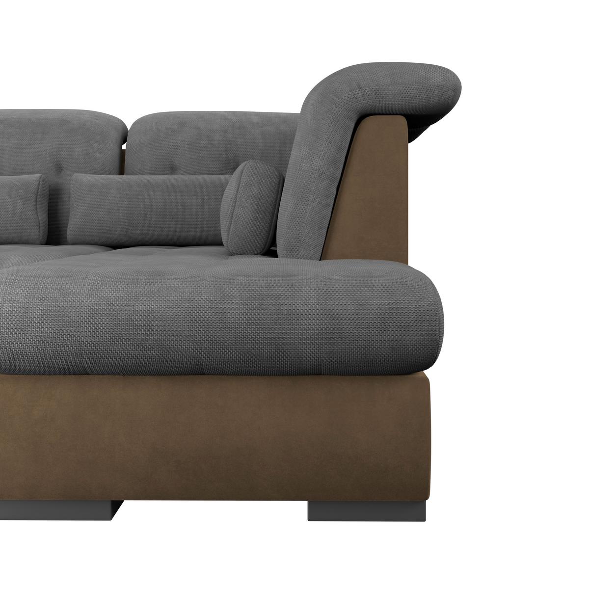 Wohnlandschaft Madera Anthrazit S: 358x312 cm - Hellbraun/Anthrazit, KONVENTIONELL, Kunststoff/Textil (190/358/212cm)