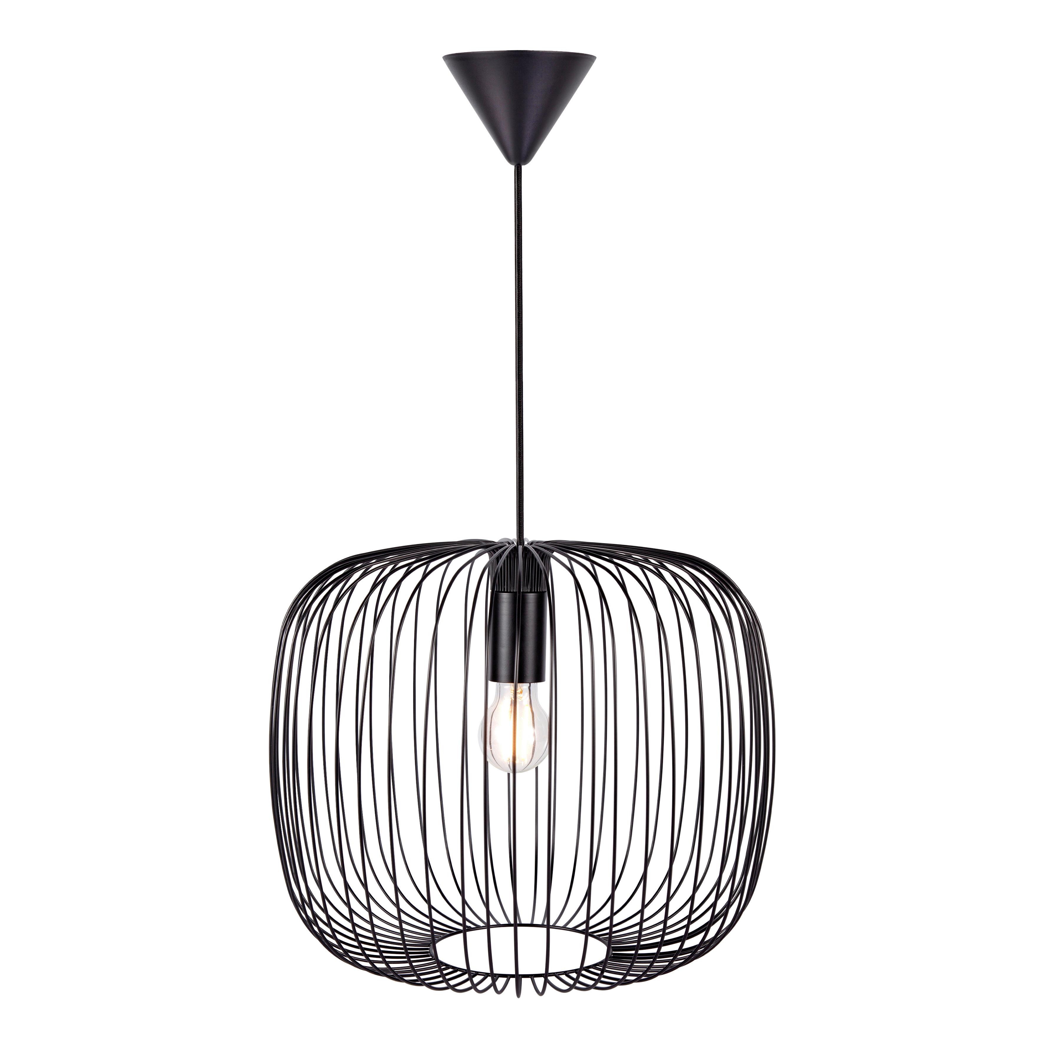 Hängeleuchte Beroni Schwarz D: 40 cm - Schwarz, KONVENTIONELL, Metall (40/33cm) - Nordlux