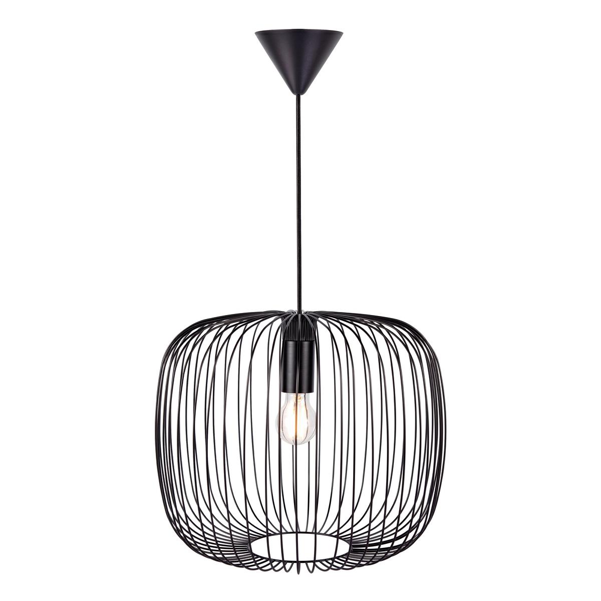 Hängeleuchte Beroni Schwarz D: 40 cm - Schwarz, KONVENTIONELL, Metall (40/33cm) - Nordlux