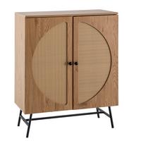 Sideboard Eichefarben Dekor B: 80 cm - Eichefarben/Schwarz, Design, Holzwerkstoff (80/103/39cm) - MID.YOU